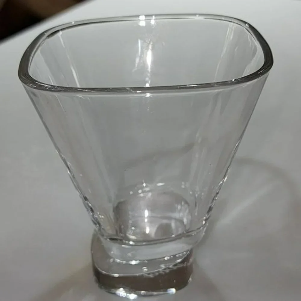 Set of Two Semi Square Cocktail Dessert Martini Crystal Drinking Glass‎ 7.5 Oz